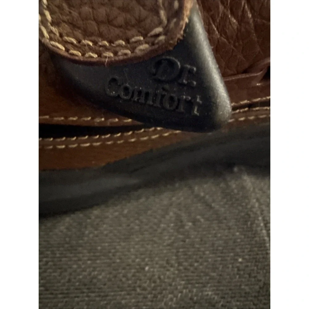 Dr Comfort Mike Casual Boat Shoes  Leather Hook and Loop Black Brown 11.5